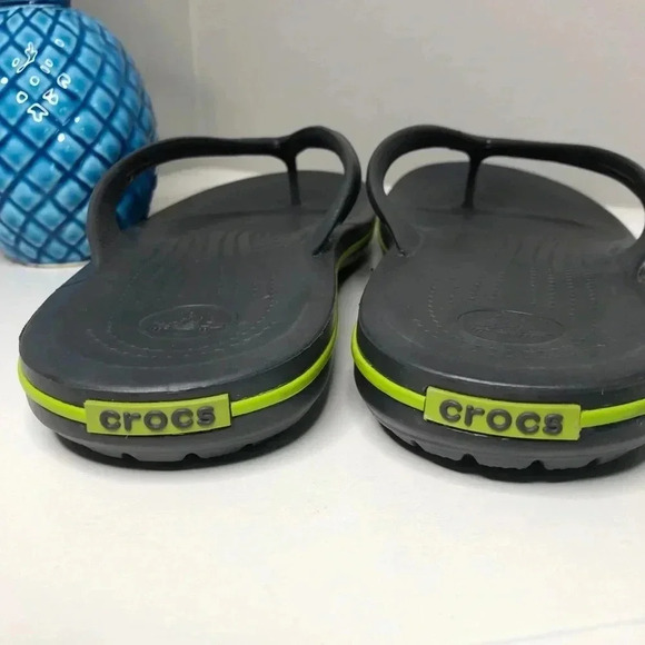Crocs Crocband Flip Grey Lime Green - Picture 5 of 10